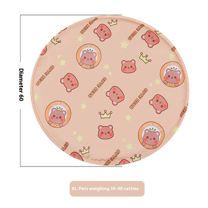 Pet Ice Mat Round Gel Dog Multifunctional Cooling Cool Pad